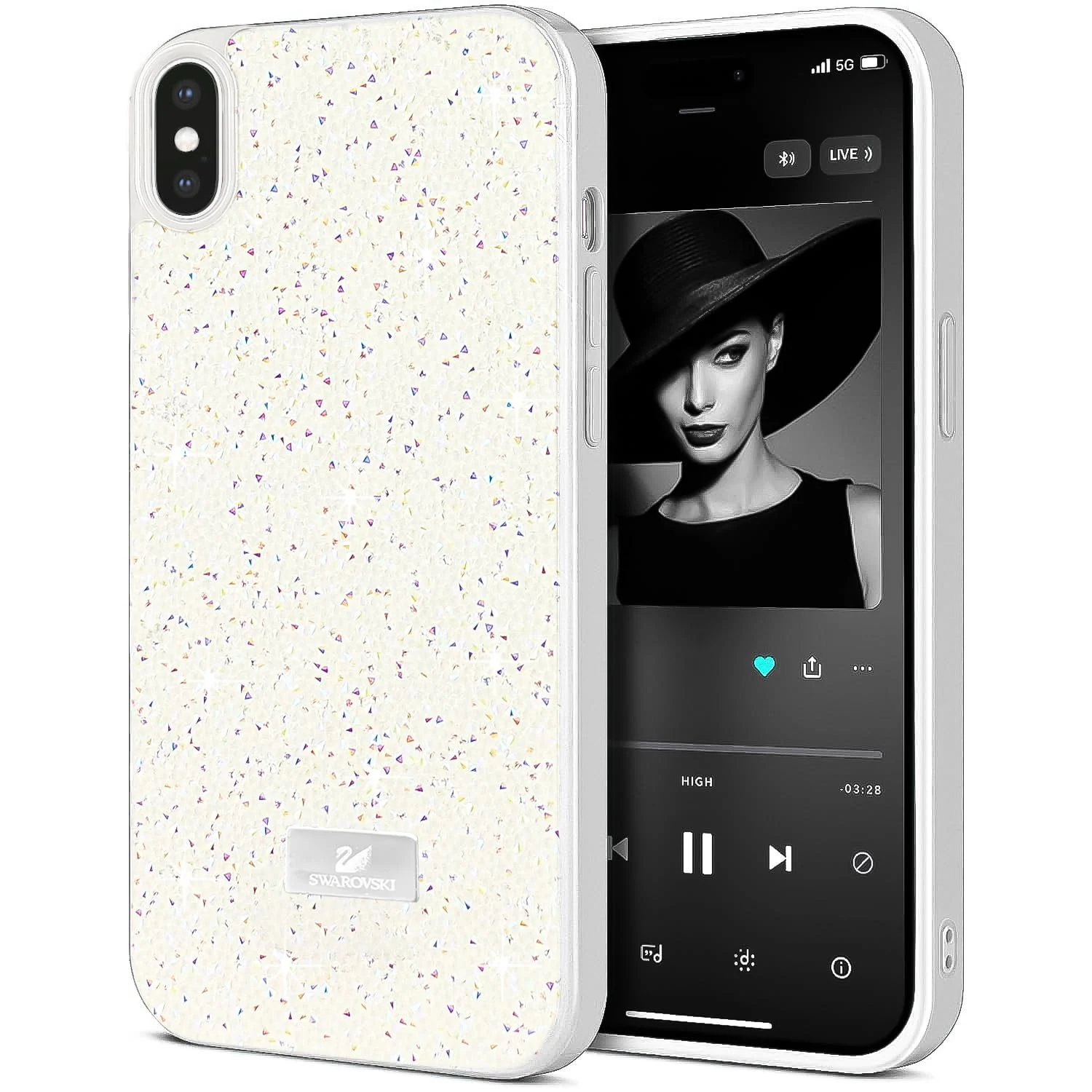 DL3 Mobilak Glitter Rhinestone Protective Case for iPhone X / iPhone XS with Shockproof Design