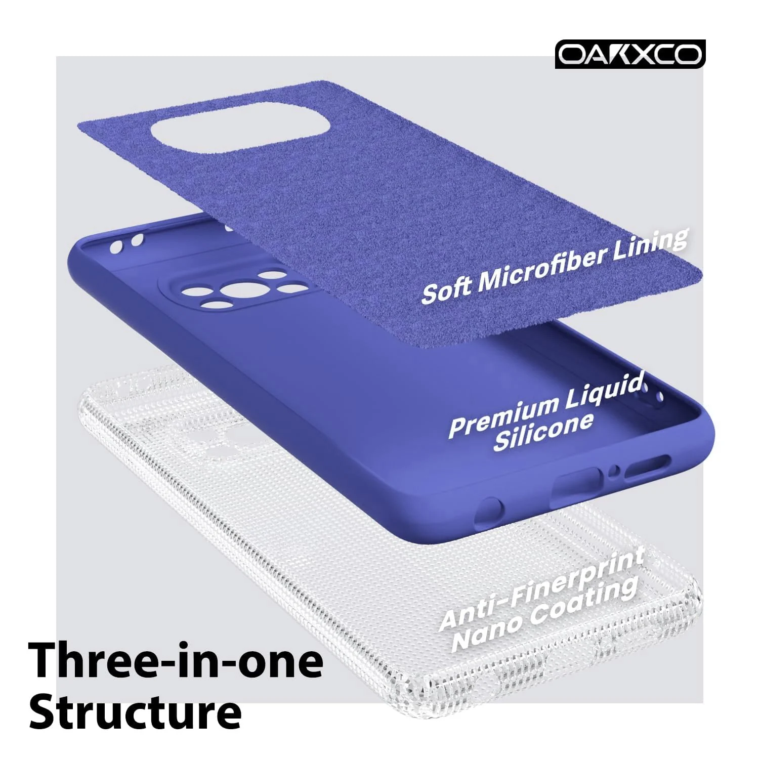 DL3 Mobilak Liquid Silicone Protective Case for Xiaomi Poco X3 Pro / Poco X3 NFC / Poco X3 with Camera Protection and Microfiber Lining - Light Blue