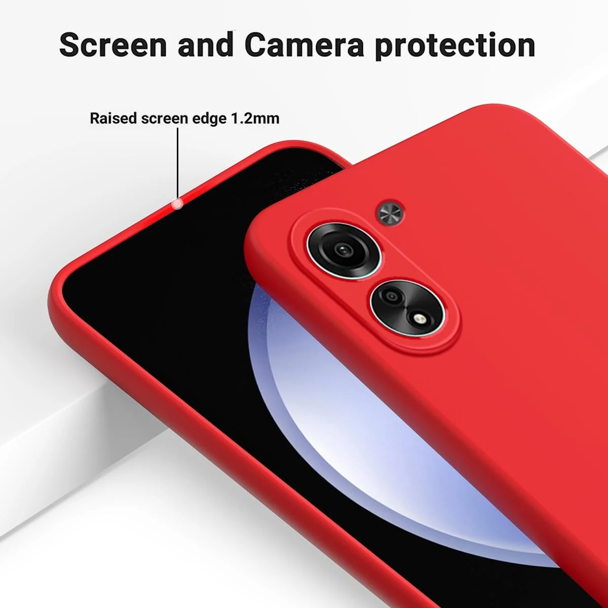 DL3 Mobilak Soft Silicone Protective Case for Xiaomi Redmi 13C with Microfiber Lining and Shockproof Design - Red