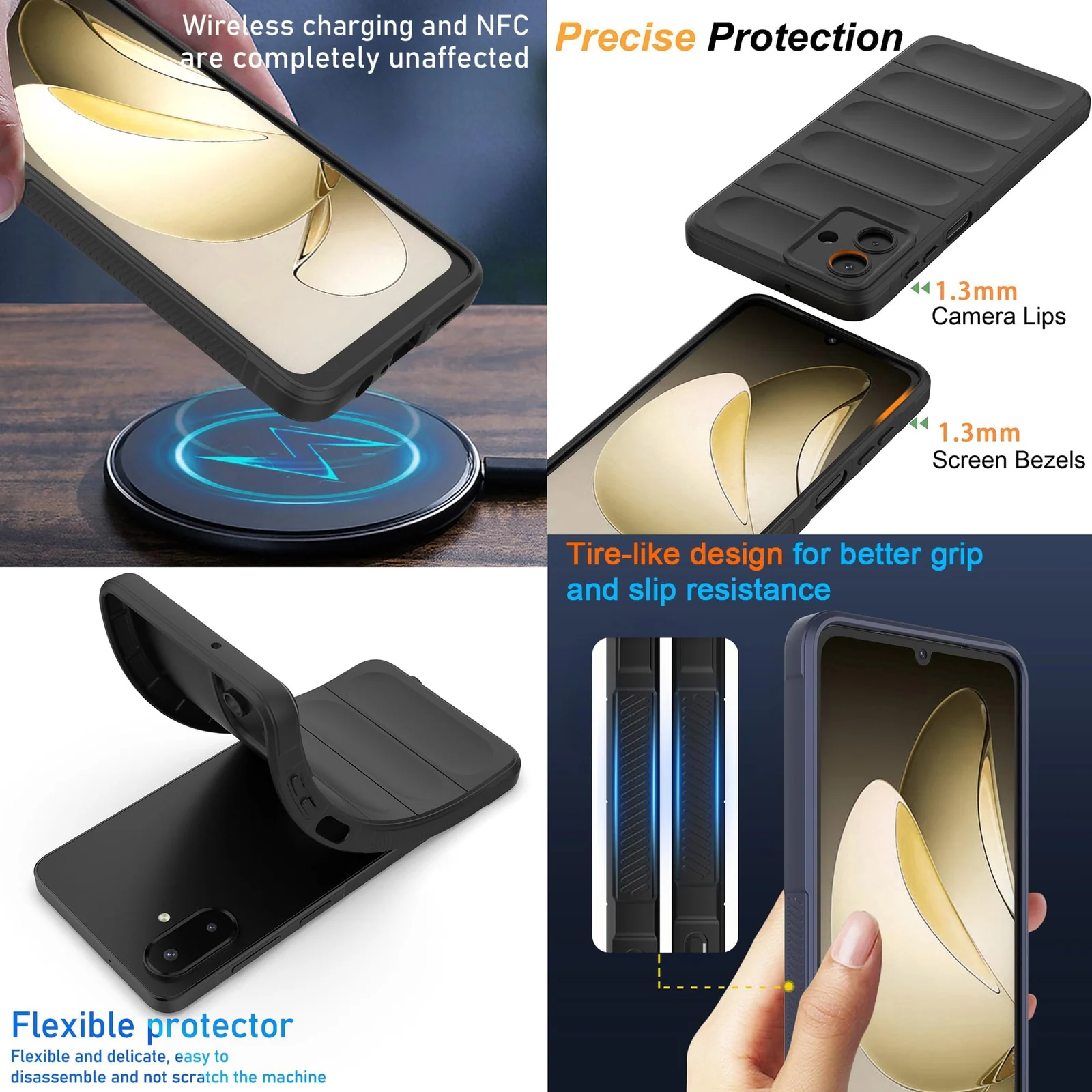 DL3 Mobilak Soft Silicone Protective Case for Samsung Galaxy A07 with Camera Protection and Shockproof Design - Black