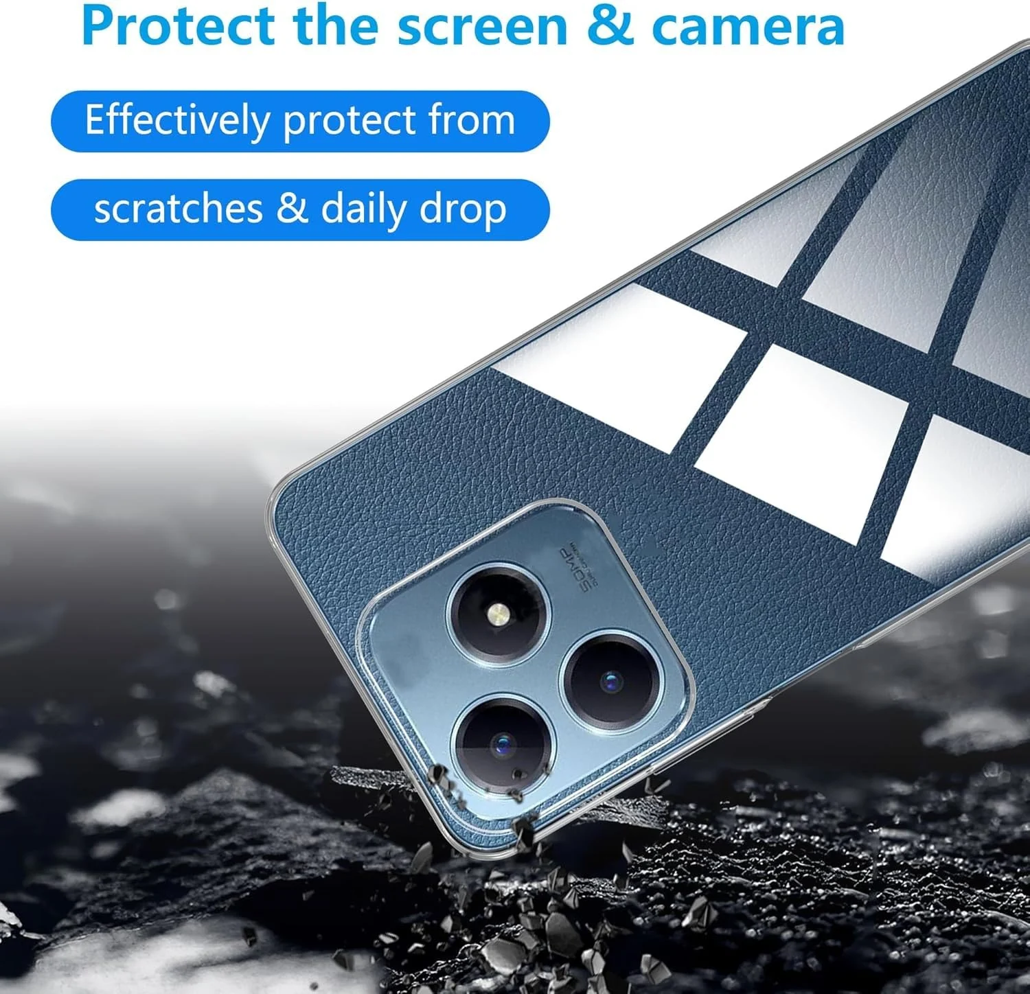 DL3 Mobilak Case Compatible with realme C61/realme C63, Case Crystal Soft TPU Gel Case Flexible Silicone Anti-Scratch Camera Protection TPU Cover - Clear