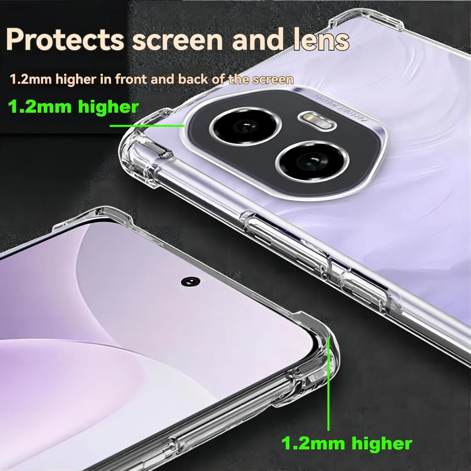 DL3 Mobilak Clear TPU Protective Case for Honor 300 with Camera Protection and Shockproof Design - Clear