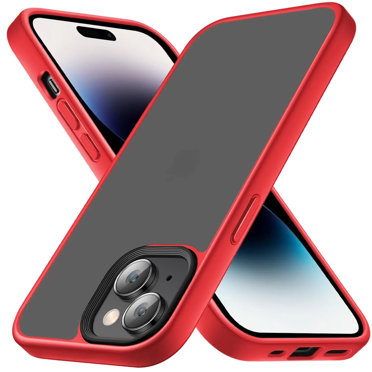 Dl3 Mobilak Designed for iPhone 15+ Plus/iPhone 14 Plus 6.7-Inch Case, [Military Shockproof] Super Soft Silicone Slim Translucent Matte Protective Phone Cover (Wine Red)
