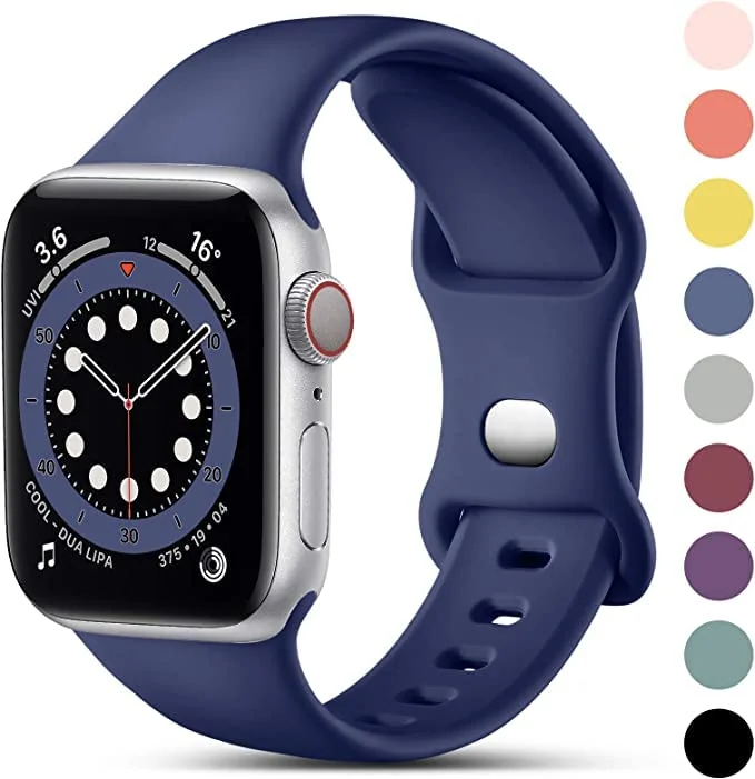 DL3 Mobilak Bands Compatible with Apple Watch Ultra 49mm 45mm 44mm 42mm 41mm 40mm 38mm, Replacement Soft Silicone Strap for iWatch Ultra/Ultra 2 Series 9/8/7/6/5/4/3/2/1 SE (38MM/40MM/41MM) - Dark Blue