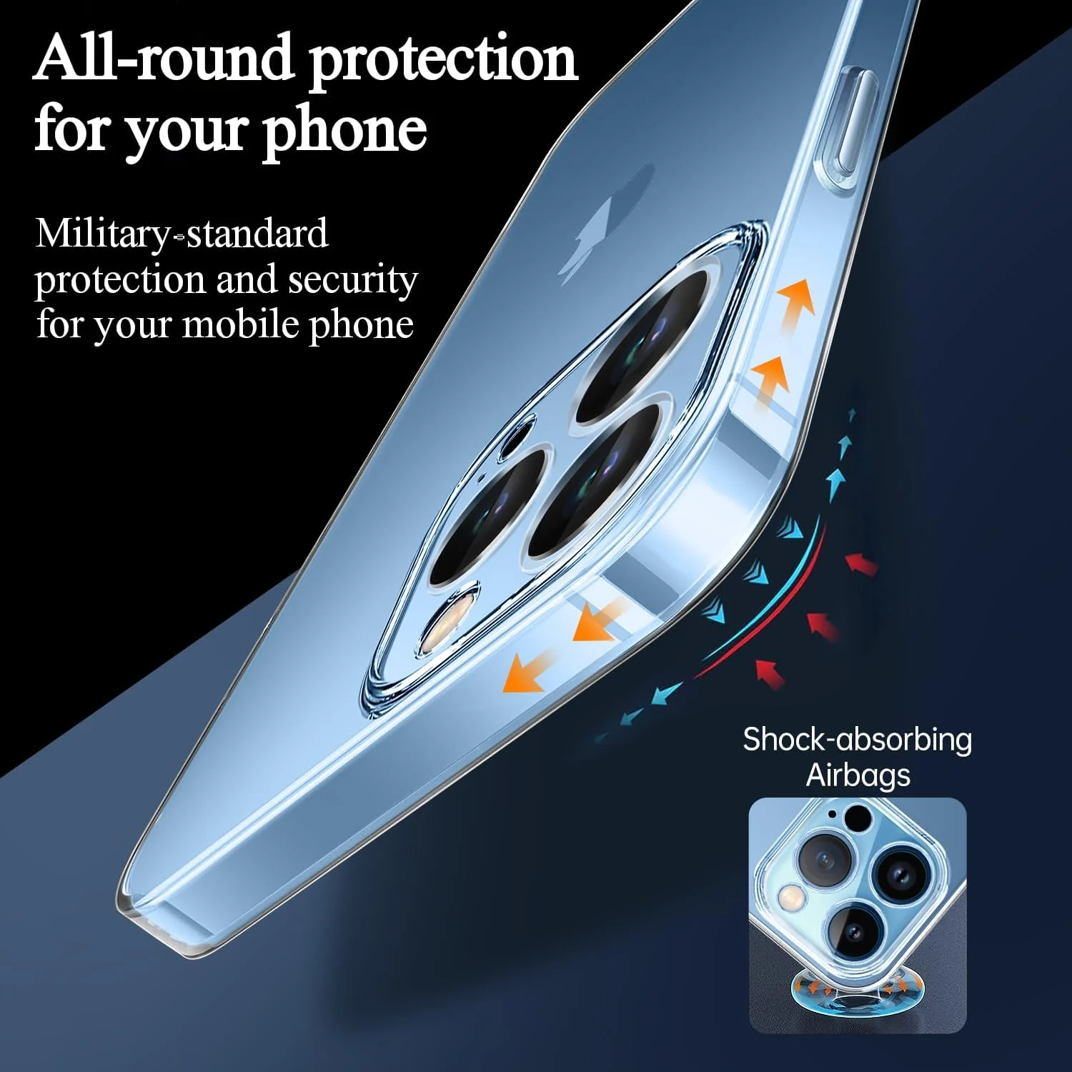 DL3 Mobilak Clear TPU Protective Case for iPhone with Camera Protection and Shockproof Design - Clear