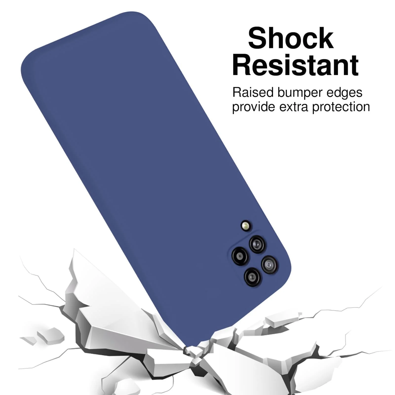 DL3 Mobilak Soft Silicone Protective Case for Samsung Galaxy A12 / M12 with Microfiber Lining and Shockproof Design - Blue 1