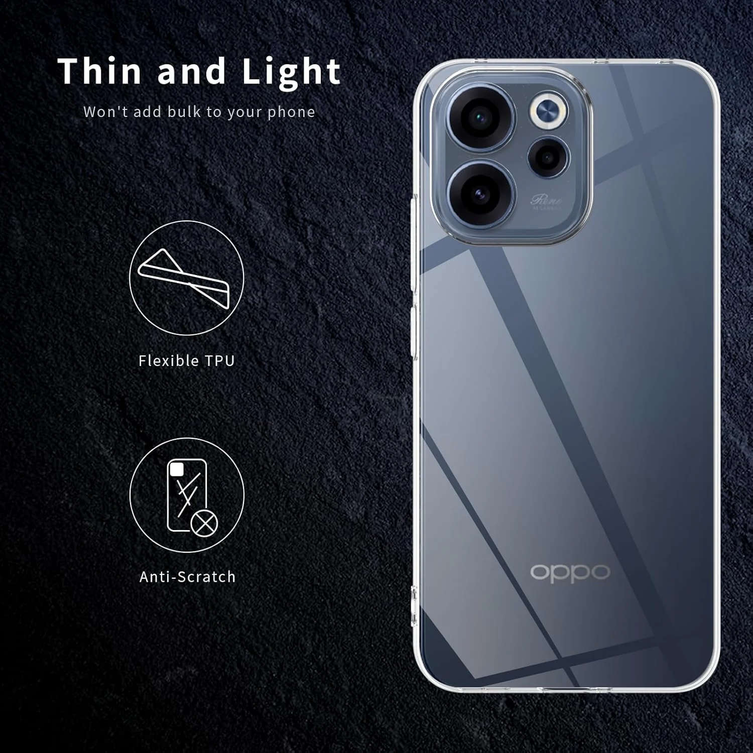 DL3 Mobilak Case Compatible with OPPO Reno 15F / Reno 15 F 5G, Case Crystal Soft TPU Gel Case Flexible Silicone Anti-Scratch Camera Protection TPU Cover - Clear