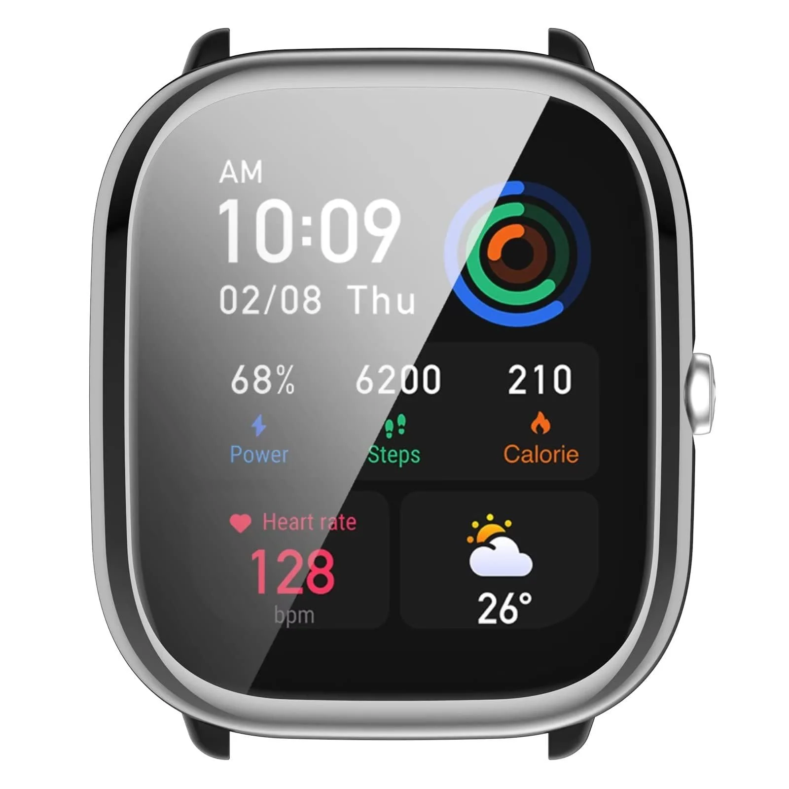 DL3 Mobilak Case Compatible with Amazfit GTS 4 Mini (Not for GTS4) Case All-Around Screen Protector Watch Soft TPU Shockproof Cover Slim Guard Thin Bumper Shell Protector - Silver