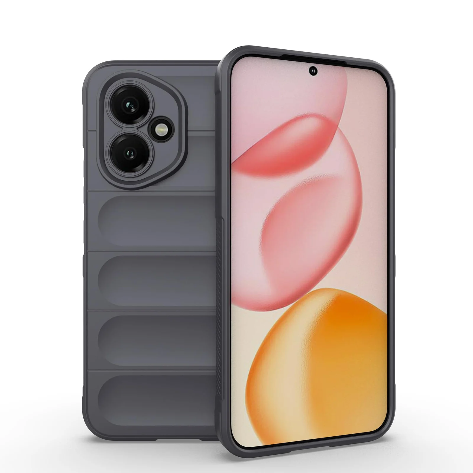 DL3 Mobilak Soft Silicone Protective Case for Honor 400 5G with Camera Protection and Shockproof Design - Dark Gray