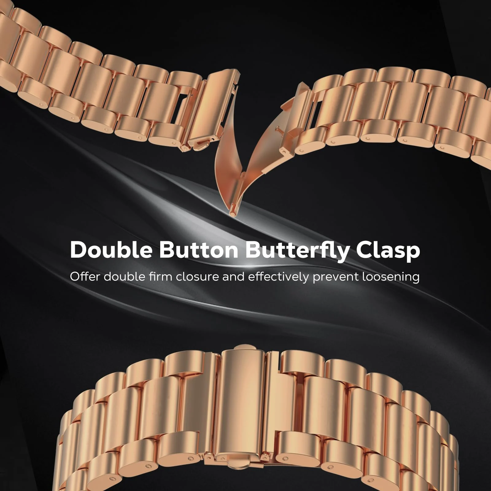 DL3 Mobilak Metal Straps Compatible with Samsung Galaxy Watch Ultra Strap 47mm, Stainless Steel Wristband Replacement Watch Strap Bands Accessories Bracelet for Galaxy Watch 7 Ultra - Rose
