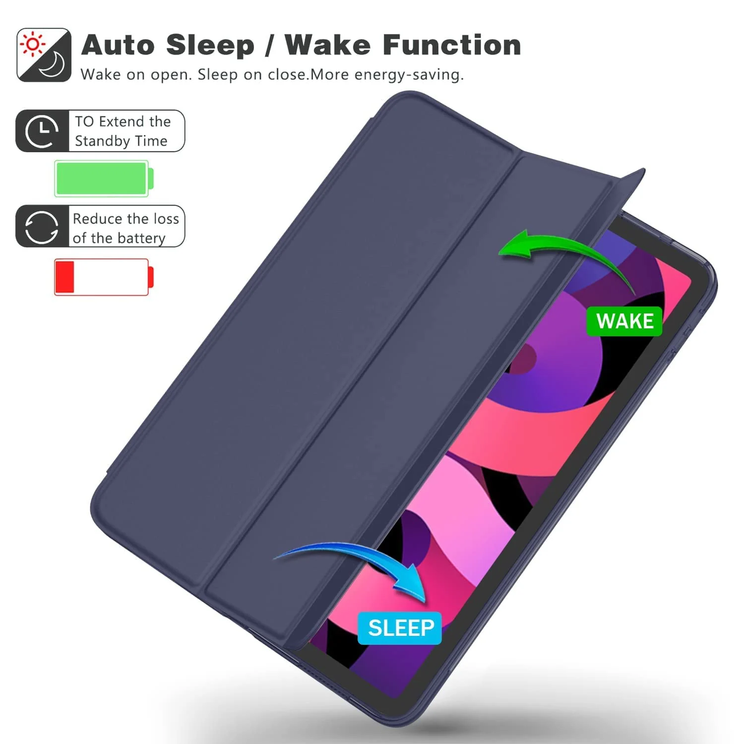 DL3 Mobilak Case Compatible with Samsung Galaxy Tab A 10.1 2016 (SM-T580 / T585, Not for 2019 Model), Smart Cover Soft Baby Skin Silicone Back and Full Body Protection, Auto Wake/Sleep - Blue