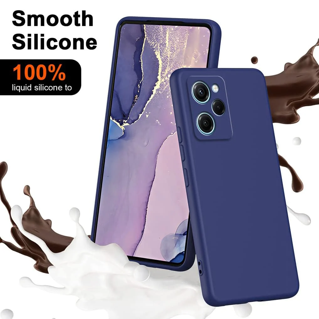 DL3 Mobilak POCO X5 Pro 5G Case, Soft Flexible Silicone Gel Rubber Bumper Cover, Full Body Shockproof Protective Phone Case - Blue