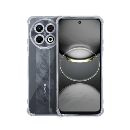 DL3 Mobilak Case Compatible with Tecno Spark 30 Pro 4G, Cover Silicone TPU Gorilla Anti-shock Protector Camera Shockproof Corners - Clear