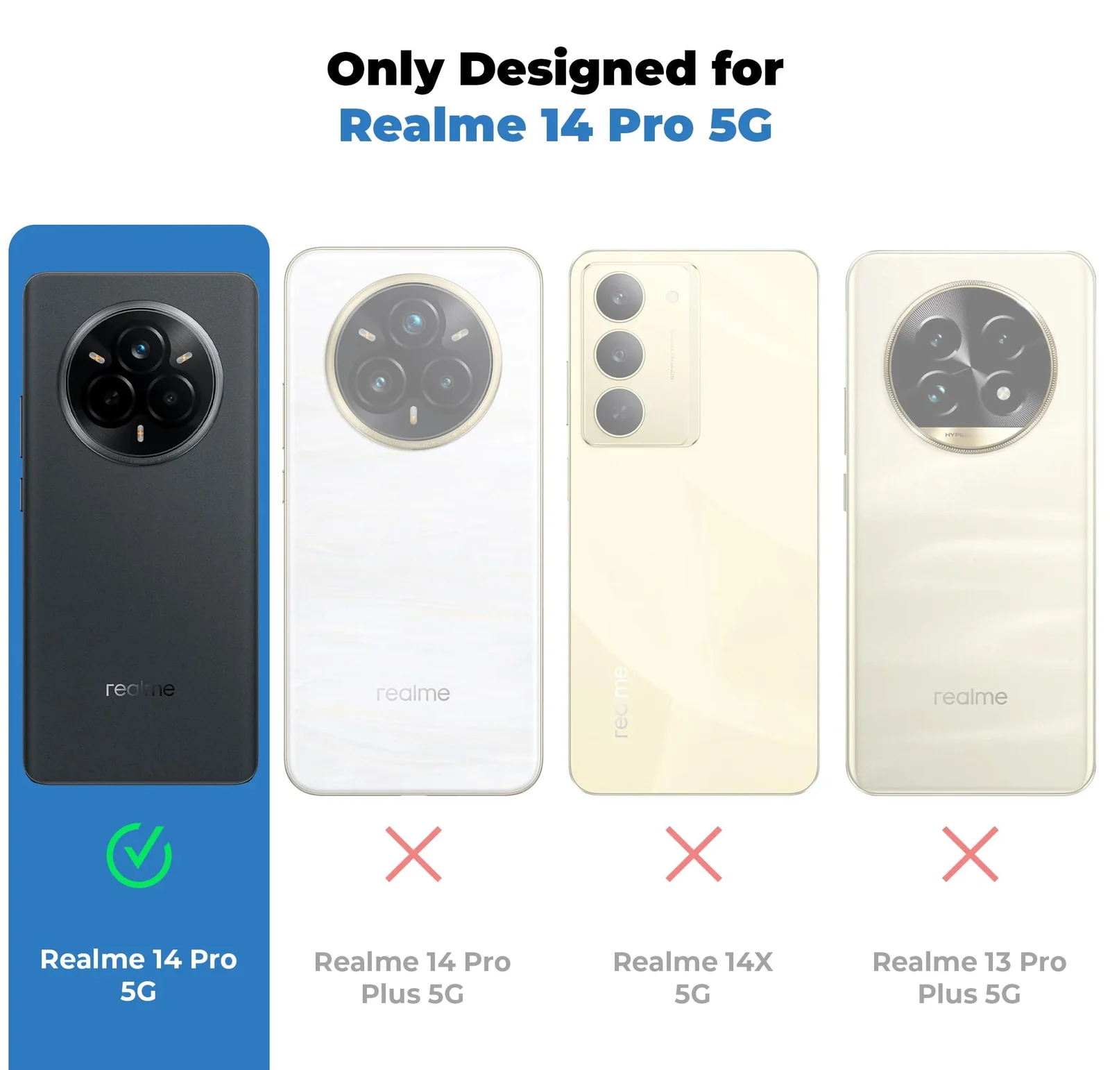 DL3 Mobilak Clear Protective Case for realme 14 Pro 5G - Black