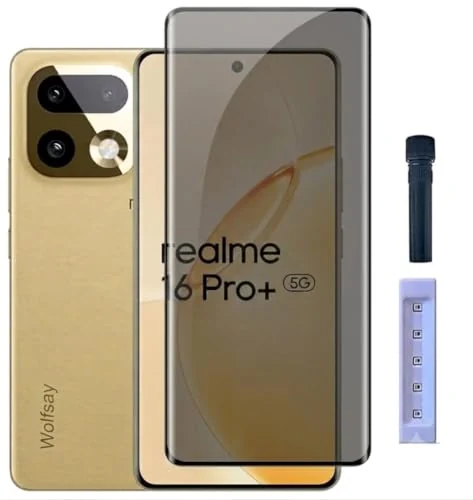 MOBIGON 3D Curved UV Privacy Tempered Glass Screen Protector for realme 16 Plus 5G / 16 Pro Plus, Privacy