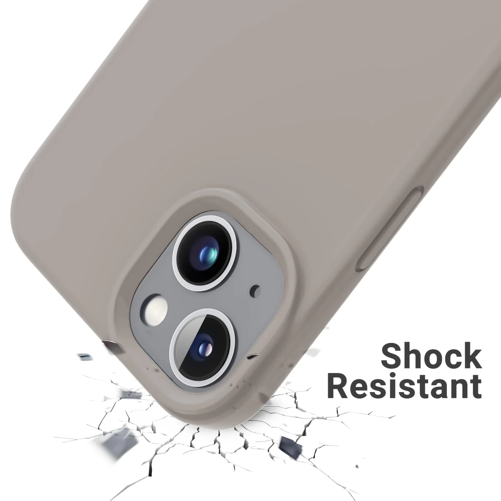 "DL3 Mobilak Liquid Silicone Protective Case for 𝐢𝐏𝐡𝐨𝐧𝐞 𝟏𝟓 𝐏𝐥𝐮𝐬, 𝐢𝐏𝐡𝐨𝐧𝐞 𝟏𝟒 𝐏𝐥𝐮𝐬 "" with Camera Protection and Microfiber Lining - Caffe"