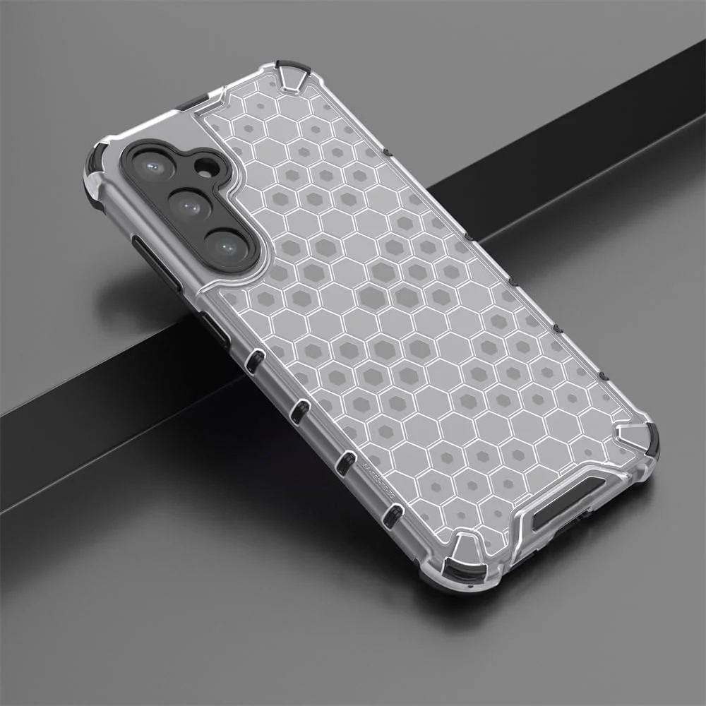 DL3 Mobilak Honeycomb Protective Case for Samsung Galaxy A15, Shock-absorbing protection, Transparent design, Slim, lightweight profile - Clear