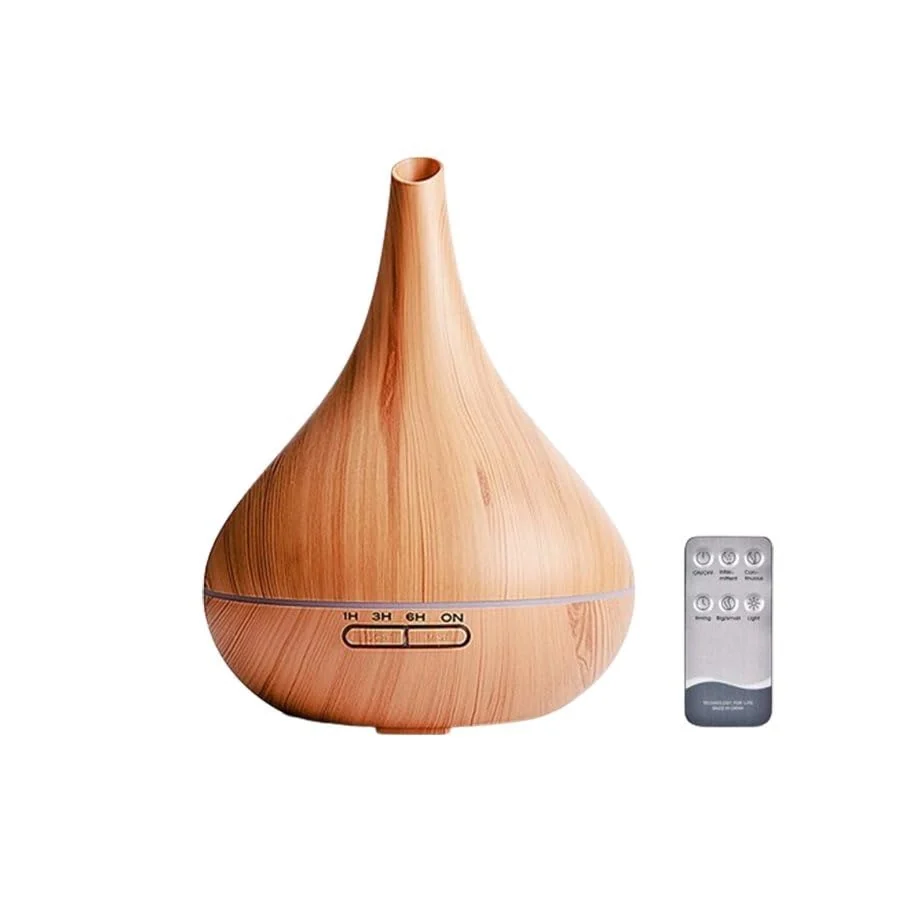 Mobigon Essential Oil Diffuser, Aromatherapy Diffuser 500ml with Remote Control, 4 Timer & Auto-Off Safety Switch, 7 Color LED Lights Mode, 10 Hours Quiet Humidifier for Bedroom - B.Light Woody