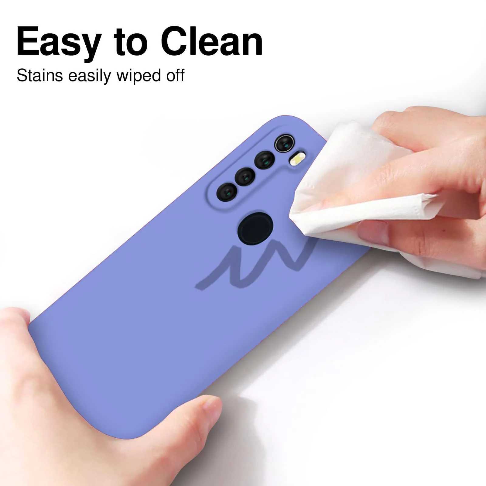 DL3 Mobilak Soft Silicone Protective Case for Xiaomi Redmi Note 8 with Microfiber Lining and Shockproof Design - Baby Blue