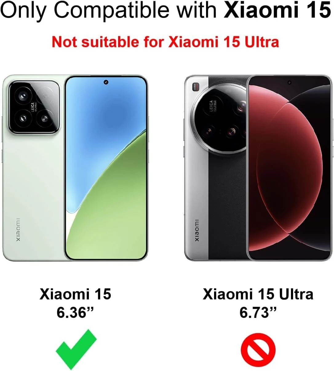 DL3 Mobilak Protective Case Compatible with Xiaomi 15 Cover, Mobile Phone Case Thin Soft Silicone Anti-Yellow Protective Case - Clear