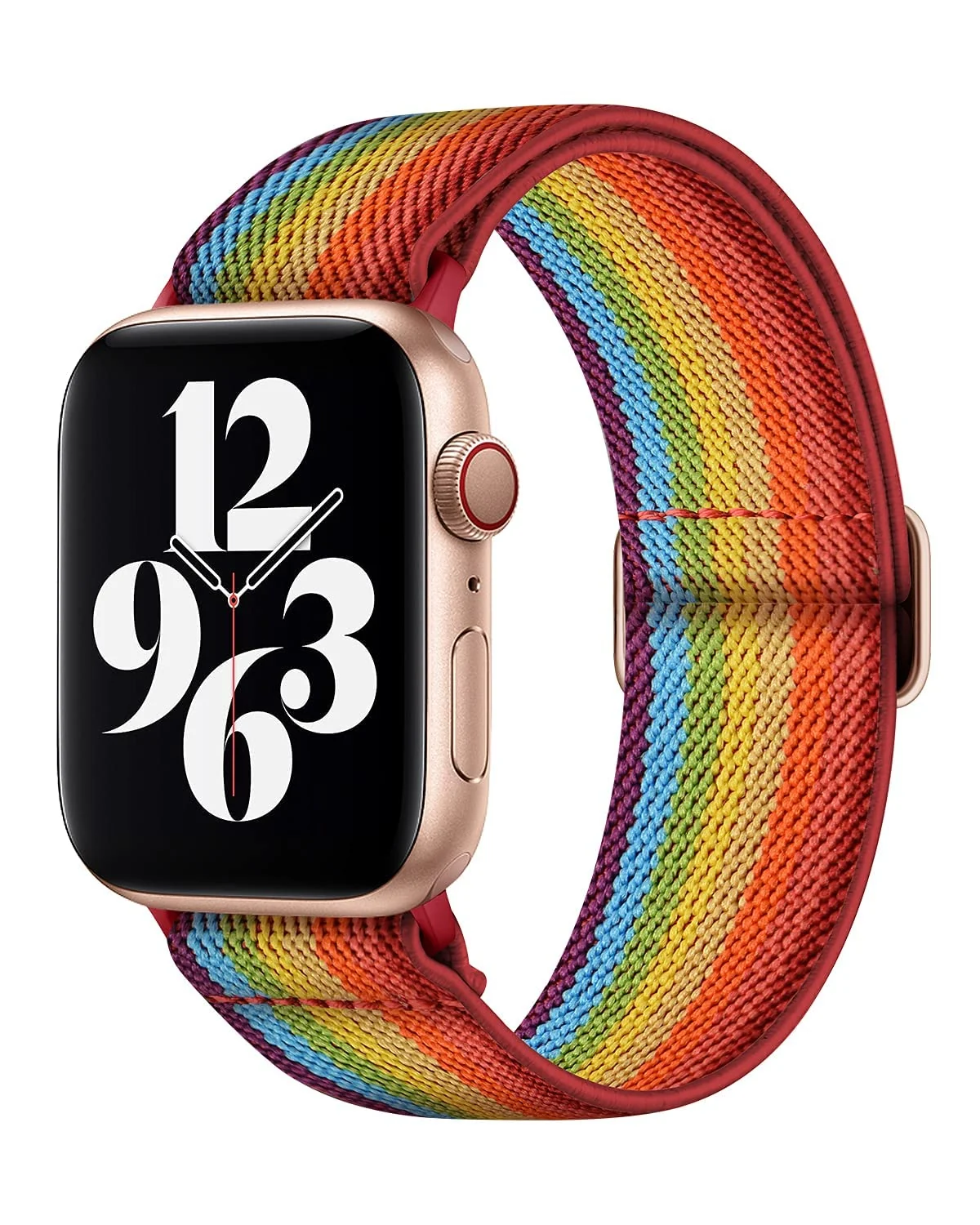 DL3 Mobilak Nylon Solo Loop Stretchy Straps For Apple Watch Band 49mm 45mm 44mm 42mm 41mm 40mm 38mm, Elastic Wristbands for Series 8 Ultra 7 6 5 4 3 2 1 Se (Multi Color, 38MM/40MM/41MM), unisex-adult - Black
