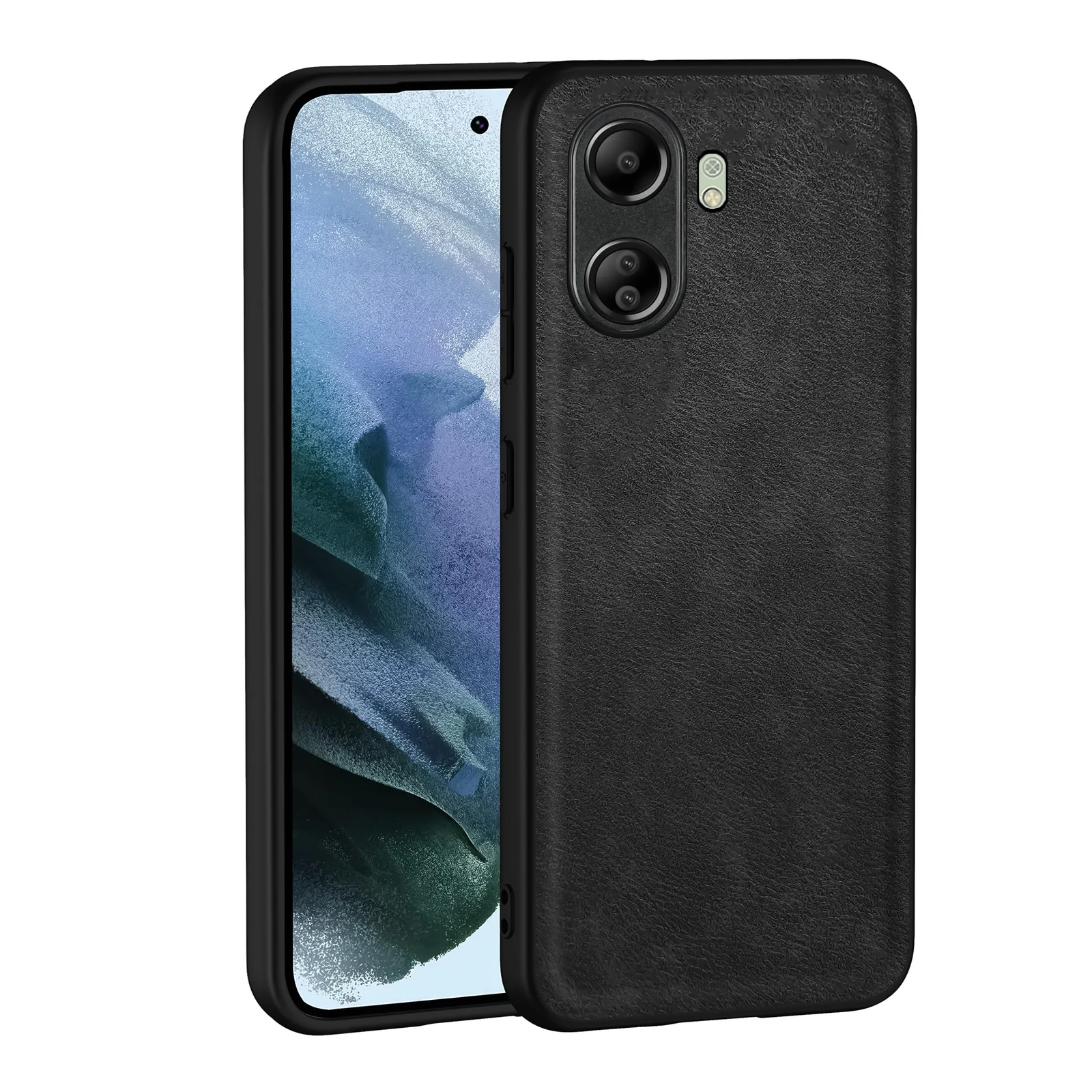 Dl3 Mobilak Case for Xiaomi Redmi 13C Leather Case,Anti-Drop, Anti-Shock, Non-Slip Texture,Simple Cell Phong Cover (Black)