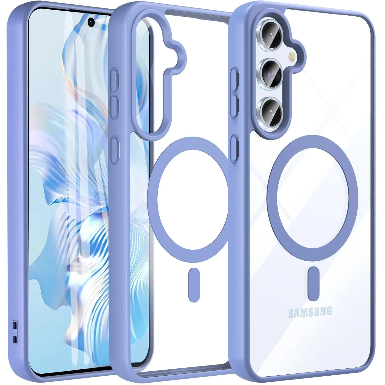 DL3 Mobilak Clear MagSafe-Compatible Magnetic Case for Samsung Galaxy S23 FE with Camera Protection and Military-Grade Protection - Sierra Blue
