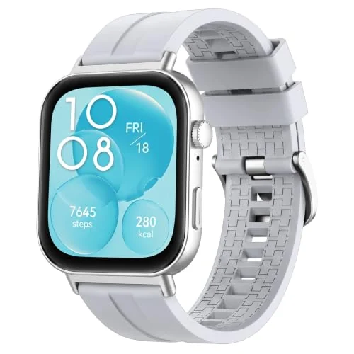 MOBIGON Soft TPU Silicone Sport Strap for Huawei Watch Fit 3 / 4 / 4 Pro / 5 / 5 Pro, Gray