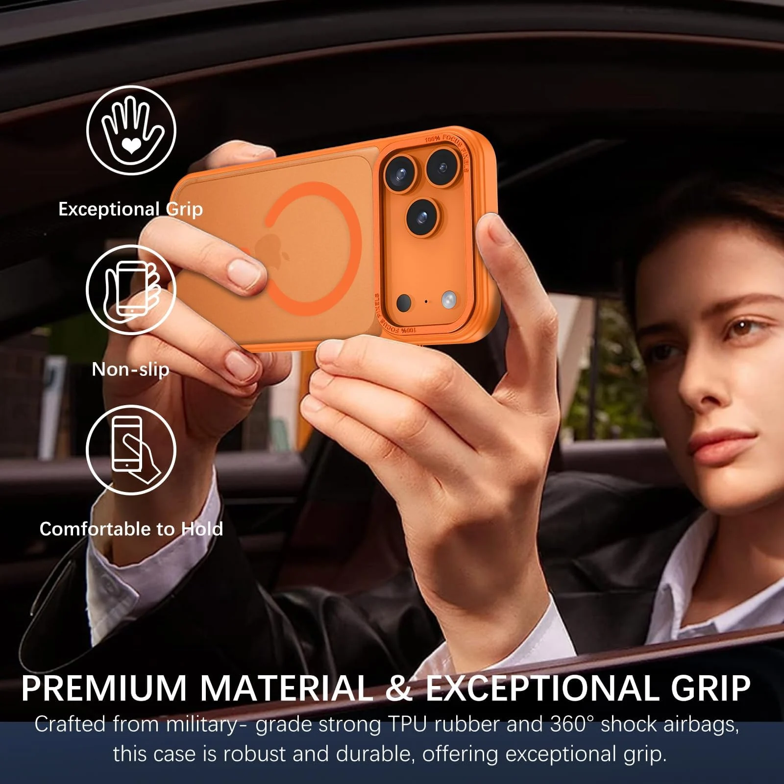 DL3 MOBILAK Protective Phone Case for Apple iPhone 18 Pro and 17 Pro - Orange