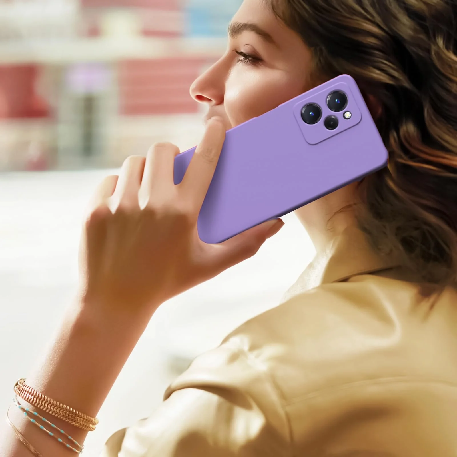 DL3 Mobilak Silicone Protective Case for POCO X5 Pro 5G, Shock-absorbing protection, Scratch-resistant surface, Soft microfiber lining - Light Purple