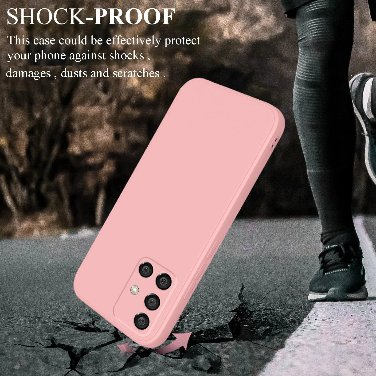 DL3 Mobilak Silicone Protective Case for Samsung Galaxy A51, Shock-absorbing protection, Scratch-resistant surface, Soft microfiber lining - Pink Sand