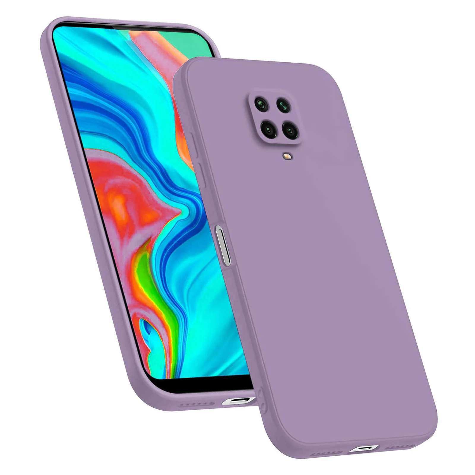 DL3 Mobilak Silicone Protective Case for Xiaomi Redmi Note 9S / 9 Pro / 9 Pro Max, Shock-absorbing protection, Scratch-resistant surface, Soft microfiber lining - Lavender