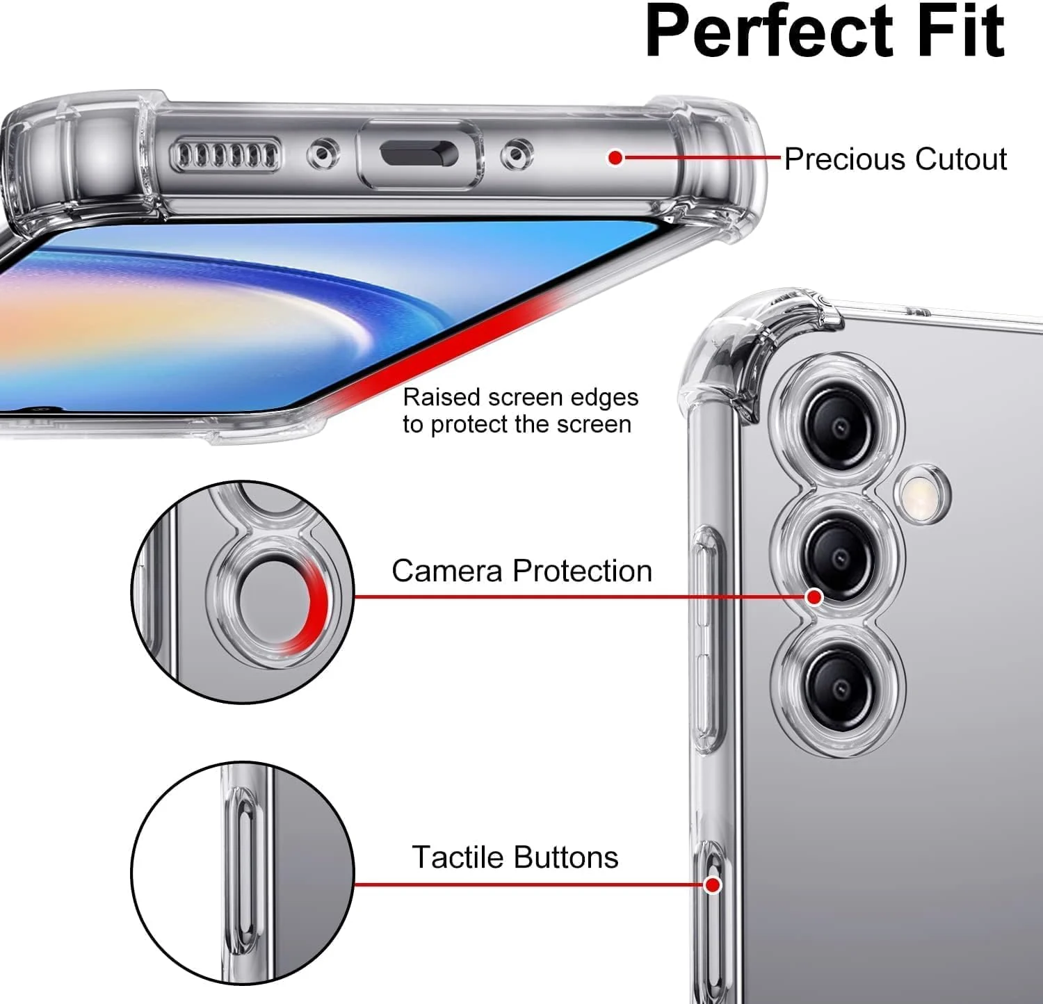 DL3 Mobilak Clear TPU Protective Case for Samsung Galaxy A05S with Camera Protection and Shockproof Design - Clear