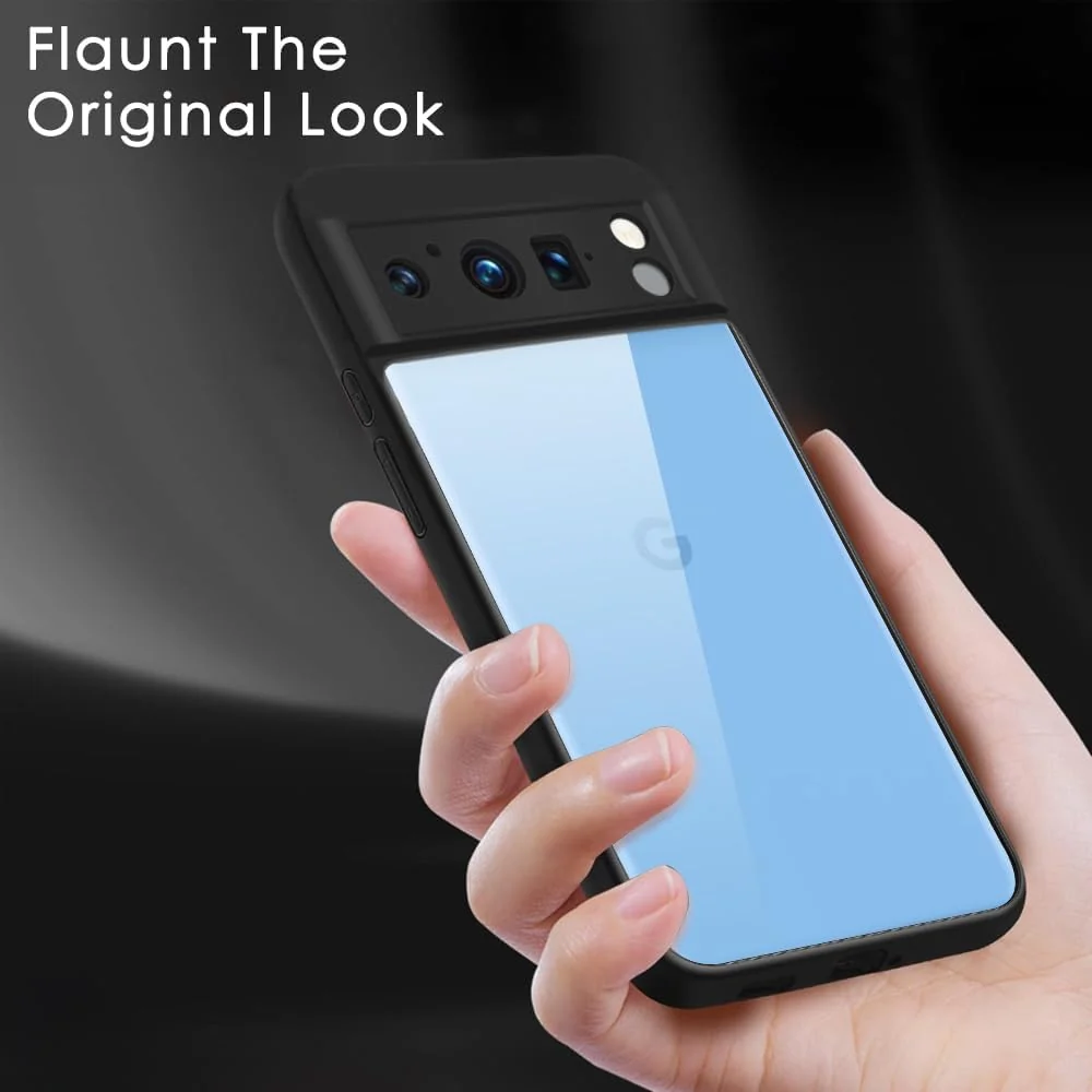 DL3 Mobilak Clear PC and TPU Protective Case for Google Pixel 9 with Camera Protection and Military-Grade Protection - Black