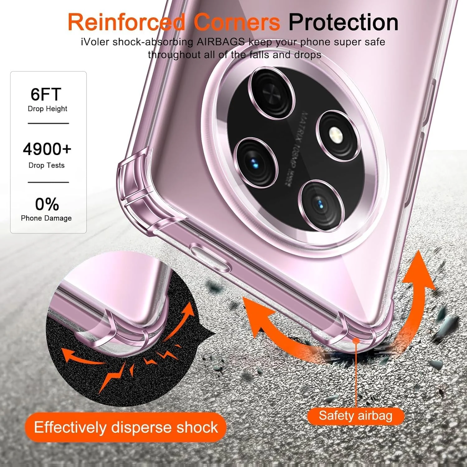 DL3 Mobilak Clear TPU Protective Case for Honor X9C with Camera Protection and Shockproof Design - Clear