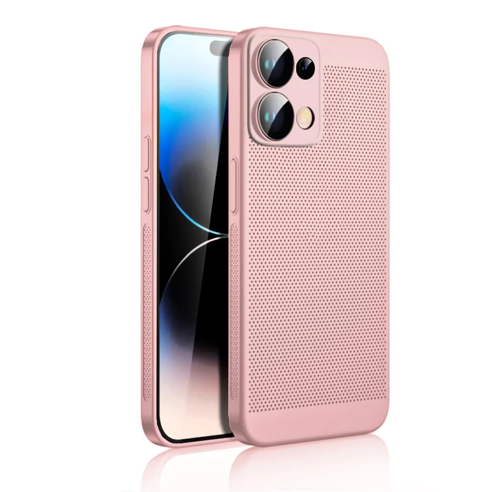 DL3 Mobilak Case for OPPO Reno 13 5G/OPPO Reno13 5G Heat Dissipation with Built-in Camera Lens Protector Slim Fit Breathable Cooling Anti-Fingerprint Hard PC Back Shockproof Cover