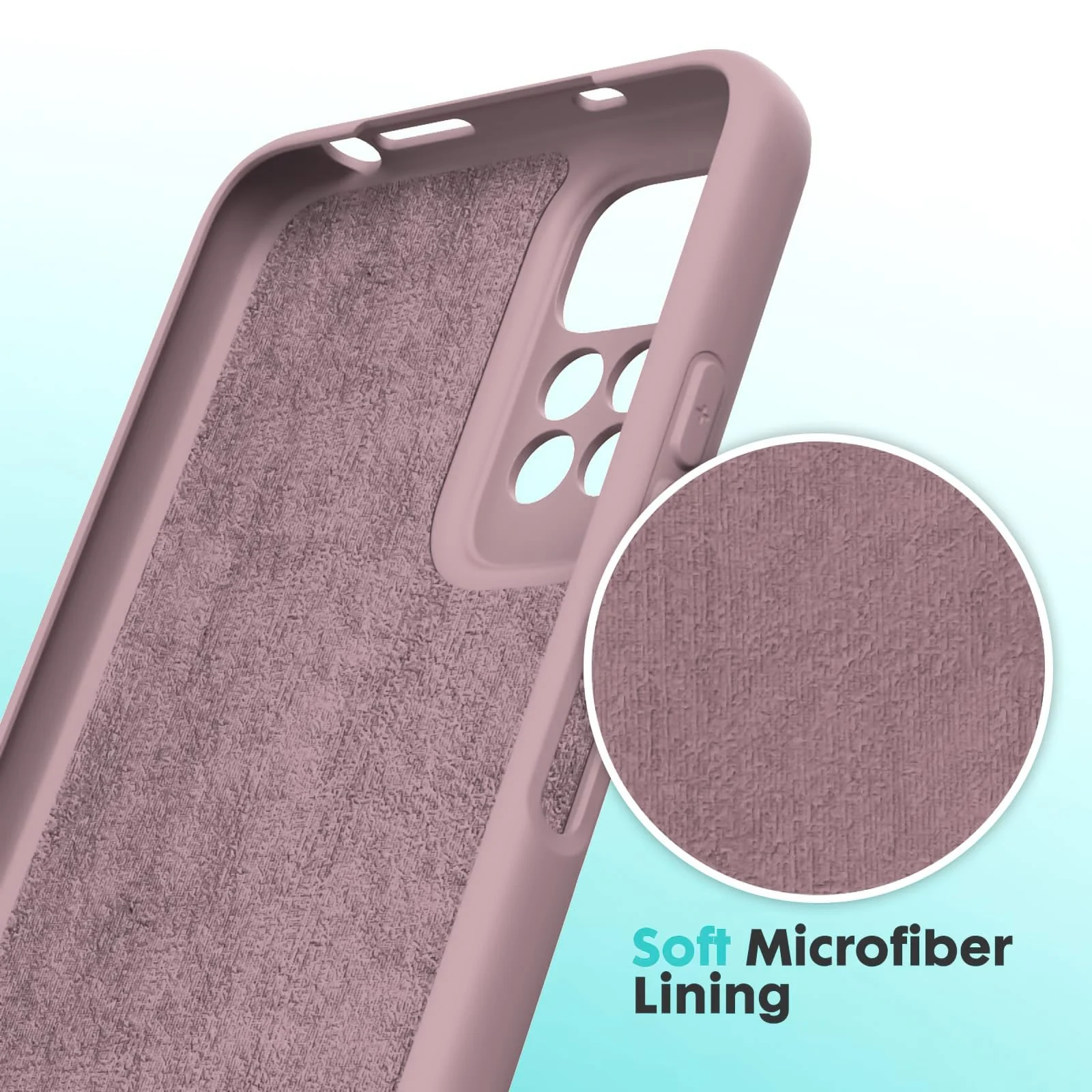 DL3 Mobilak Liquid Silicone Protective Case with Soft Microfiber Lining with Full Camera Protection for Xiaomi Redmi Note 12 Pro 4G / Redmi Note 11 Pro 4G&5G - Cashmere