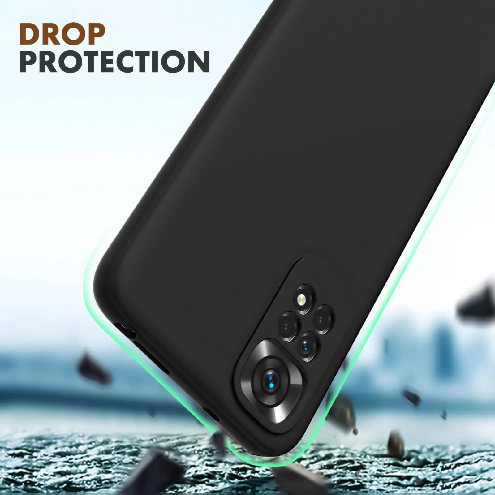 DL3 Mobilak Liquid Silicone Case for Xiaomi Redmi Note 12 Pro 4G / Redmi Note 11 Pro 4G / 5G, Not compatible with MagSafe, Supports wireless charging, Camera protection - Black