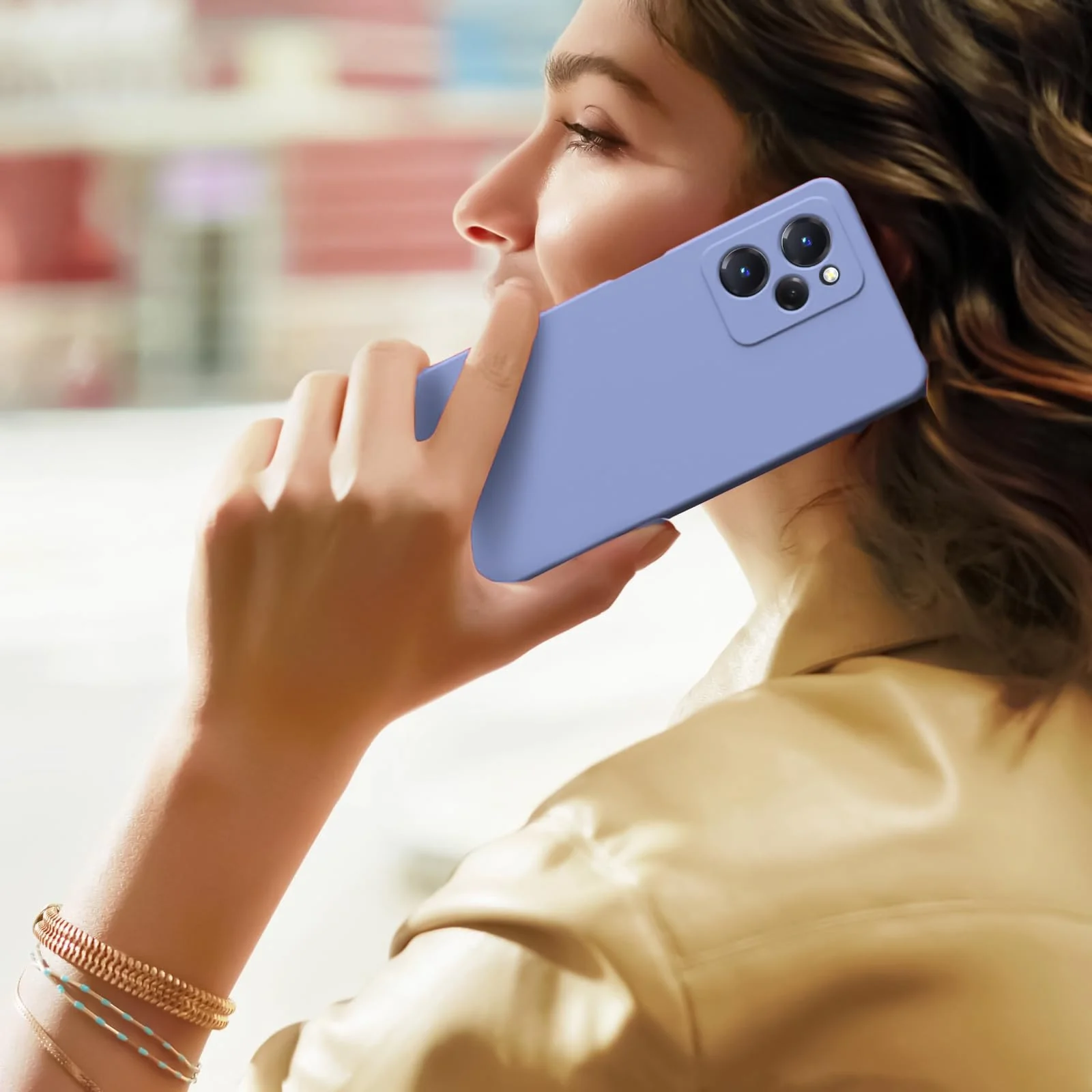 DL3 Mobilak Silicone Protective Case for POCO X5 Pro 5G, Shock-absorbing protection, Scratch-resistant surface, Soft microfiber lining - Baby Blue
