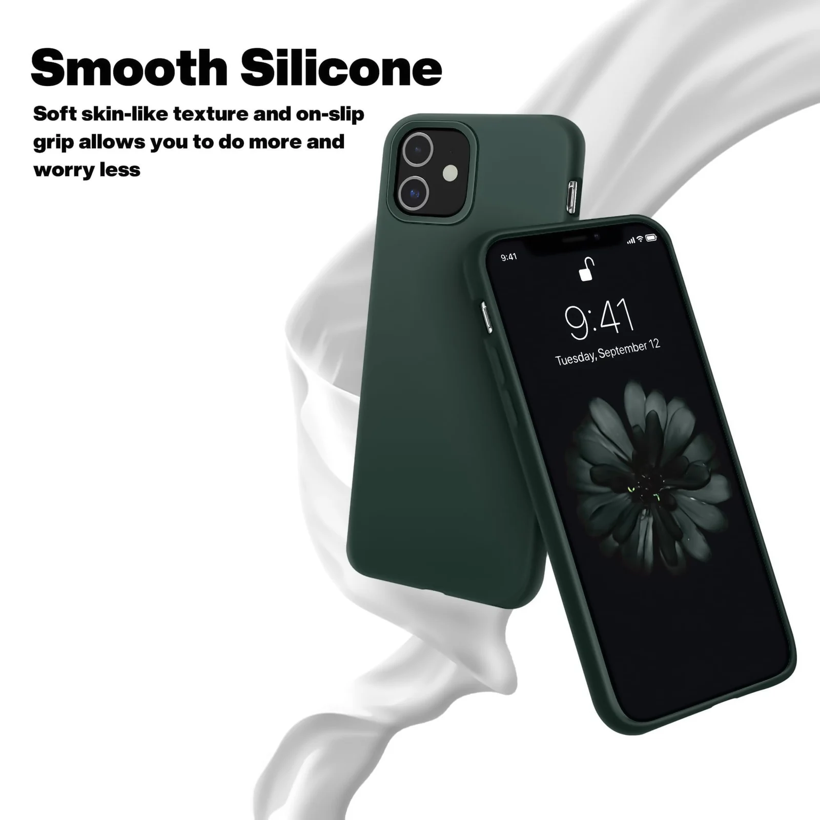 DL3 Mobilak Compatible with iPhone 11 (6.1 Inch) Case, Liquid Silicone Case, Full Body Protective Cover, Shockproof, Slim Phone Case, Anti-Scratch Soft Microfiber Lining - Oliv Green