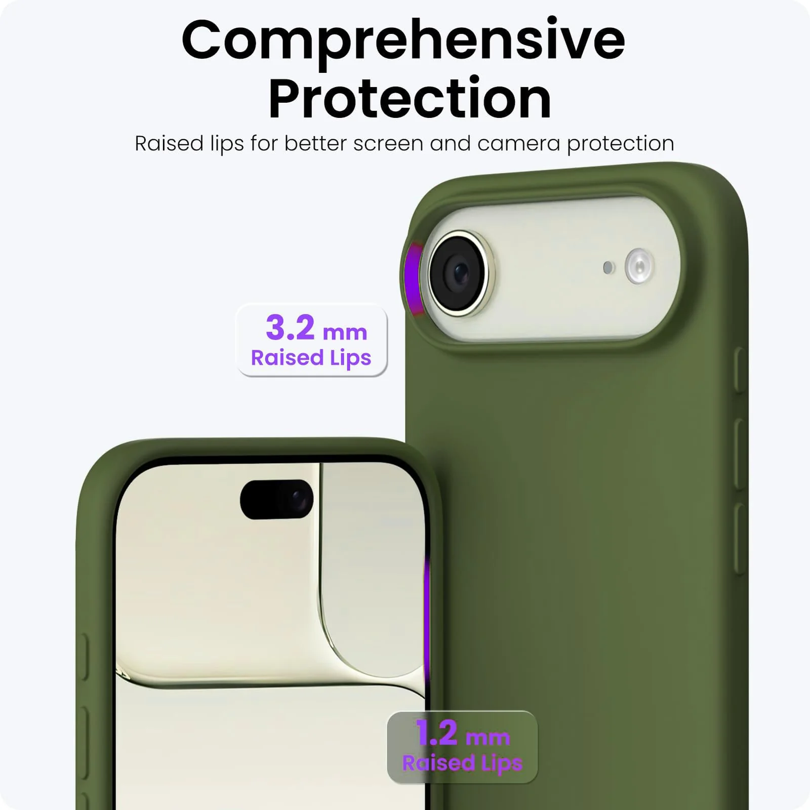 DL3 Mobilak Compatible with iPhone 17 Air 6.5-Inch Case, Premium Liquid Silicone Case, Full Body Protective Cover, Shockproof, Slim Phone Case, Anti-Scratch Soft Microfiber Lining - Army Green