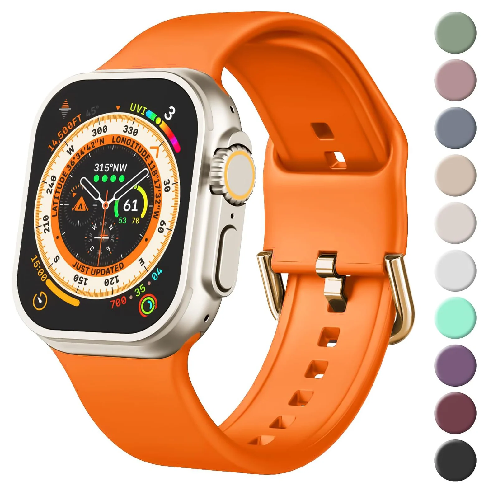 Apple Watch Ultra 49MM 45MM 44MM 42MM — DL3 MOBILAK Strap Silicone Band For Apple Watch Ultra 49mm 45mm 44mm 42mm, Soft Silicone Wristbands Replacement Strap with Classic Clasp for iWatch Series SE 8 7 6 5 4 3 2 1 Ultra