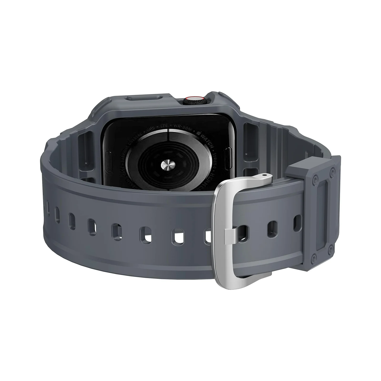 DL3 Mobilak Compatible With Apple Watch Band 45mm 44mm 42mm with Bumper Case, Rugged Men Bands for iWatch SE SE 2 Series 9 8 7 6 5 4 3 2 1, Sport Military Protector Drop-proof Shockproof - Dark Gray