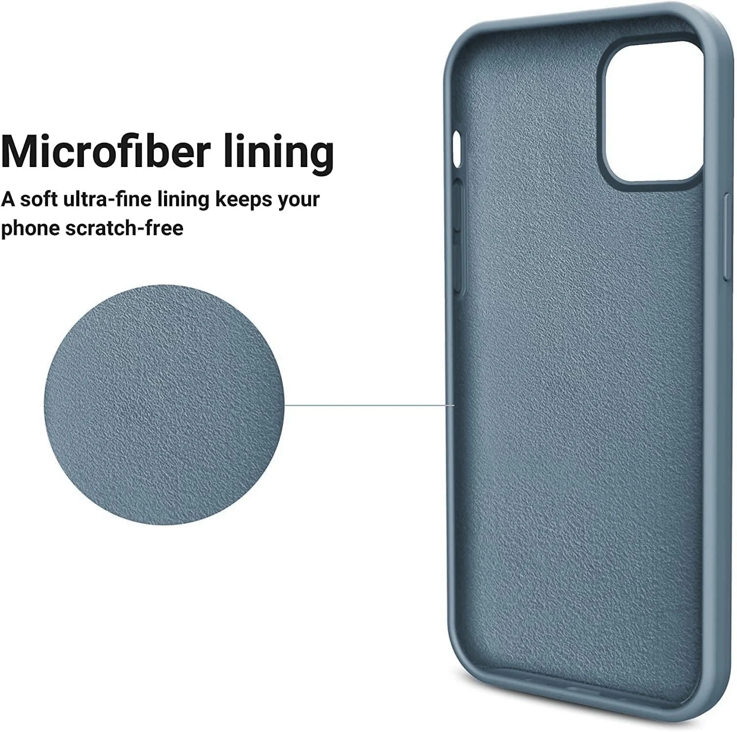 DL3 Mobilak Liquid Silicone Protective Case for iPhone 14 Pro (6.1 Inch) with Camera Protection and Microfiber Lining - Lavender Gray
