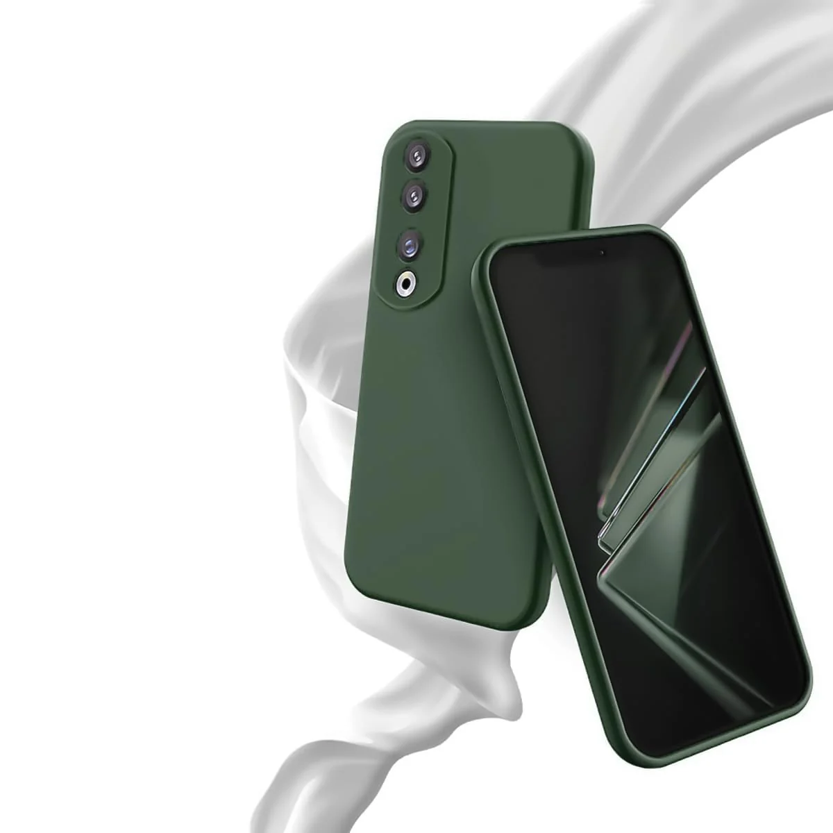 DL3 Mobilak Honor 70 Case, Soft Flexible Silicone Gel Rubber Bumper Cover, Slim Fit Full Body Shockproof Protective Phone Case - Green