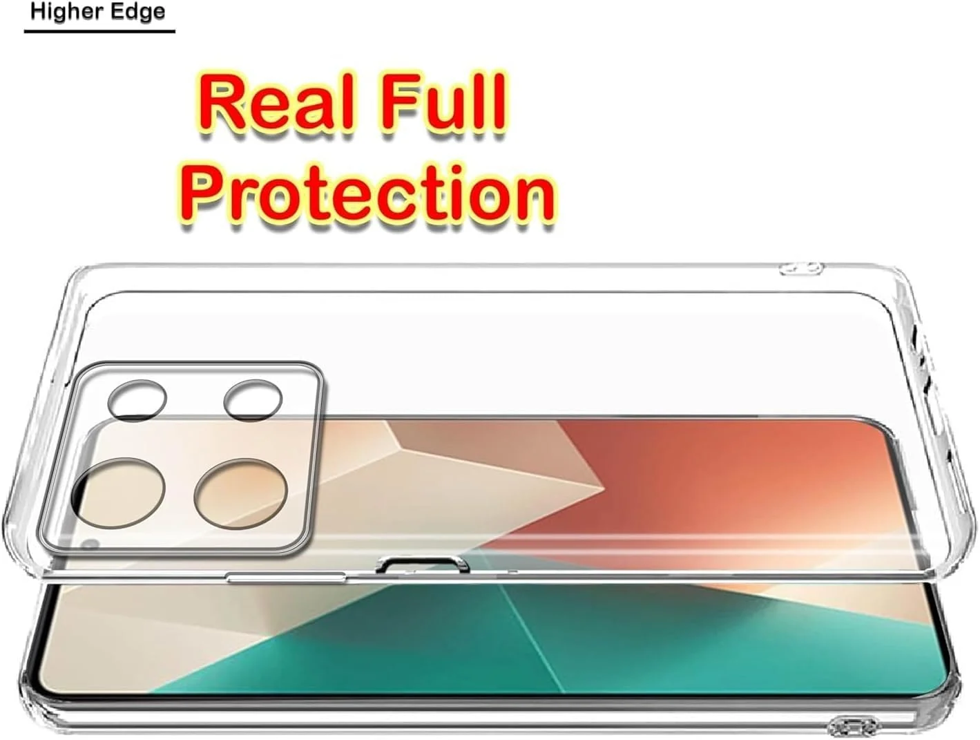 DL3 Mobilak Case Compatible with Xiaomi Redmi Note 13 4G (Not Fit 5G) Case Crystal Soft TPU Gel Case Flexible Silicone Anti-Scratch Camera Protection TPU Cover - Clear