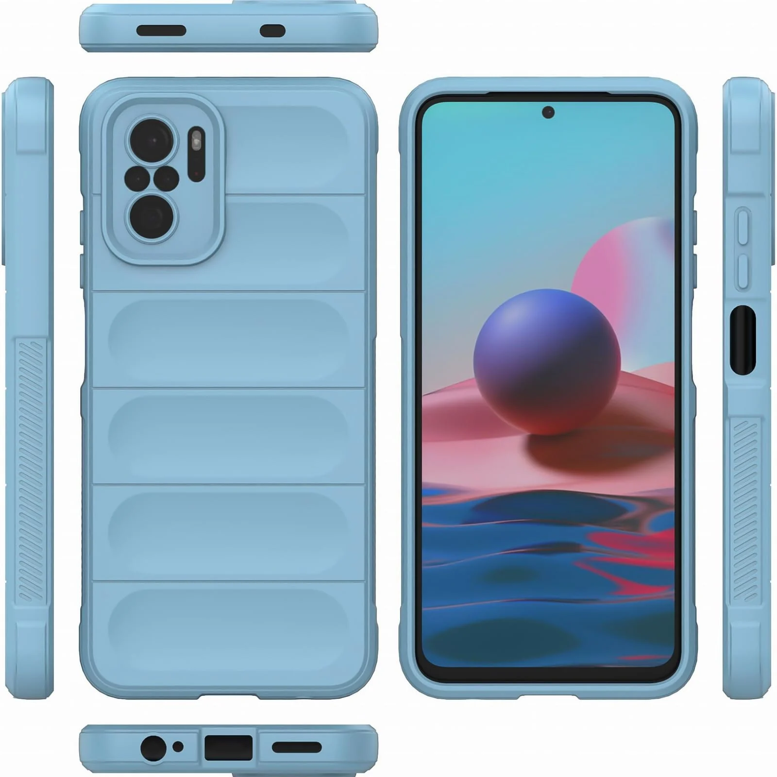 DL3 Mobilak Flexible Silicone and TPU Protective Case with Camera Protection for Xiaomi Redmi Note 10 4G / Note 10S - Baby Blue