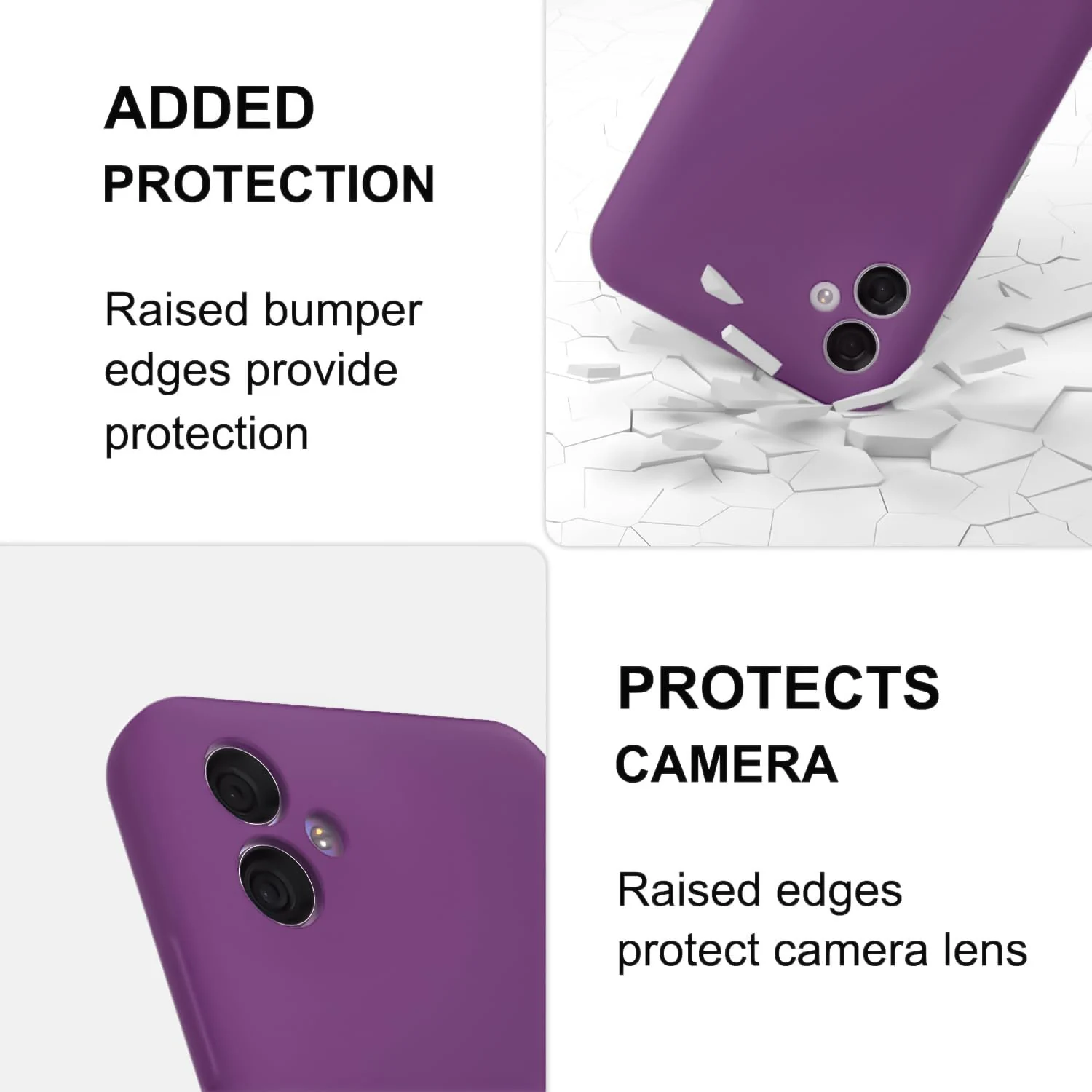 DL3 Mobilak Soft Silicone Protective Case for Samsung Galaxy A04e with Microfiber Lining and Shockproof Design - Violet