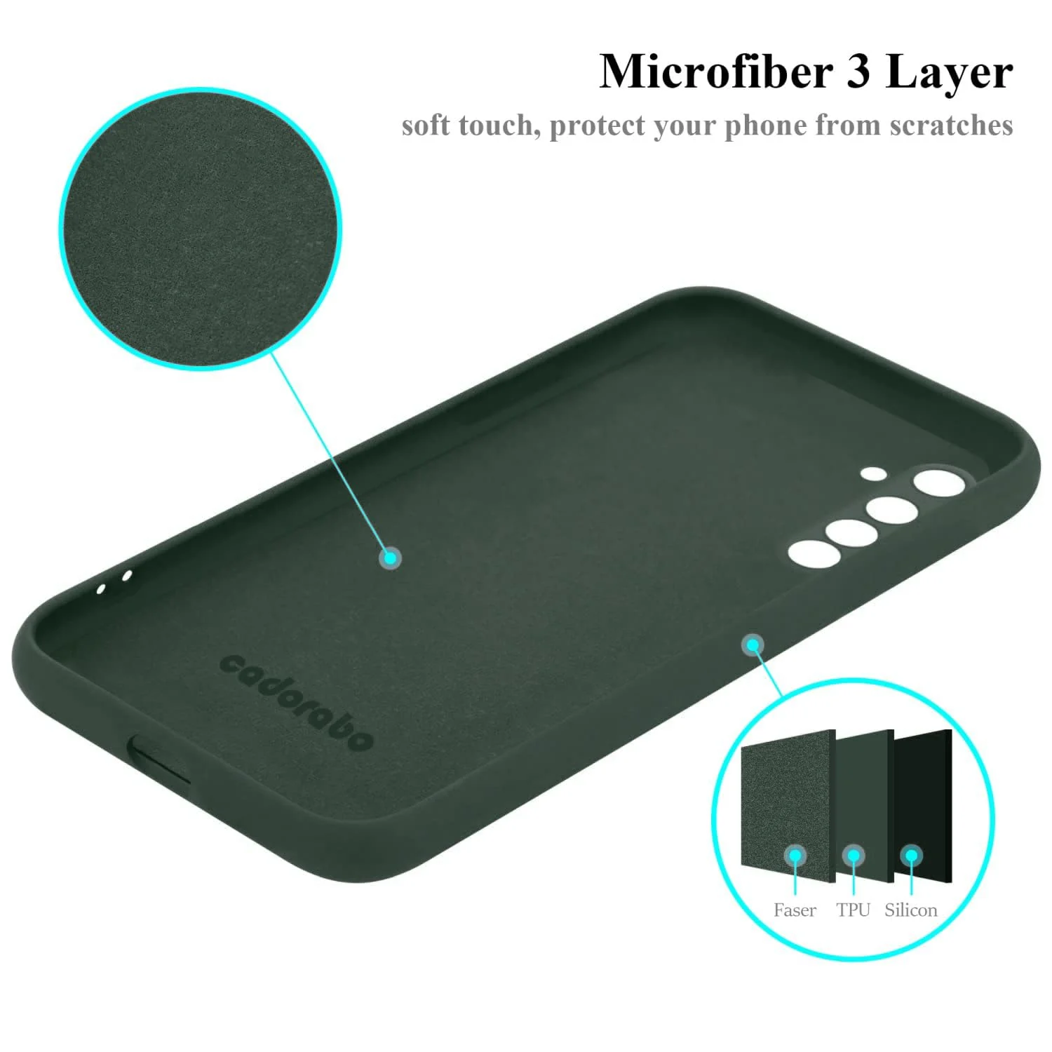DL3 Mobilak Liquid Silicone Protective Case with Soft Microfiber Lining with Full Camera Protection for realme 6 Pro - Green
