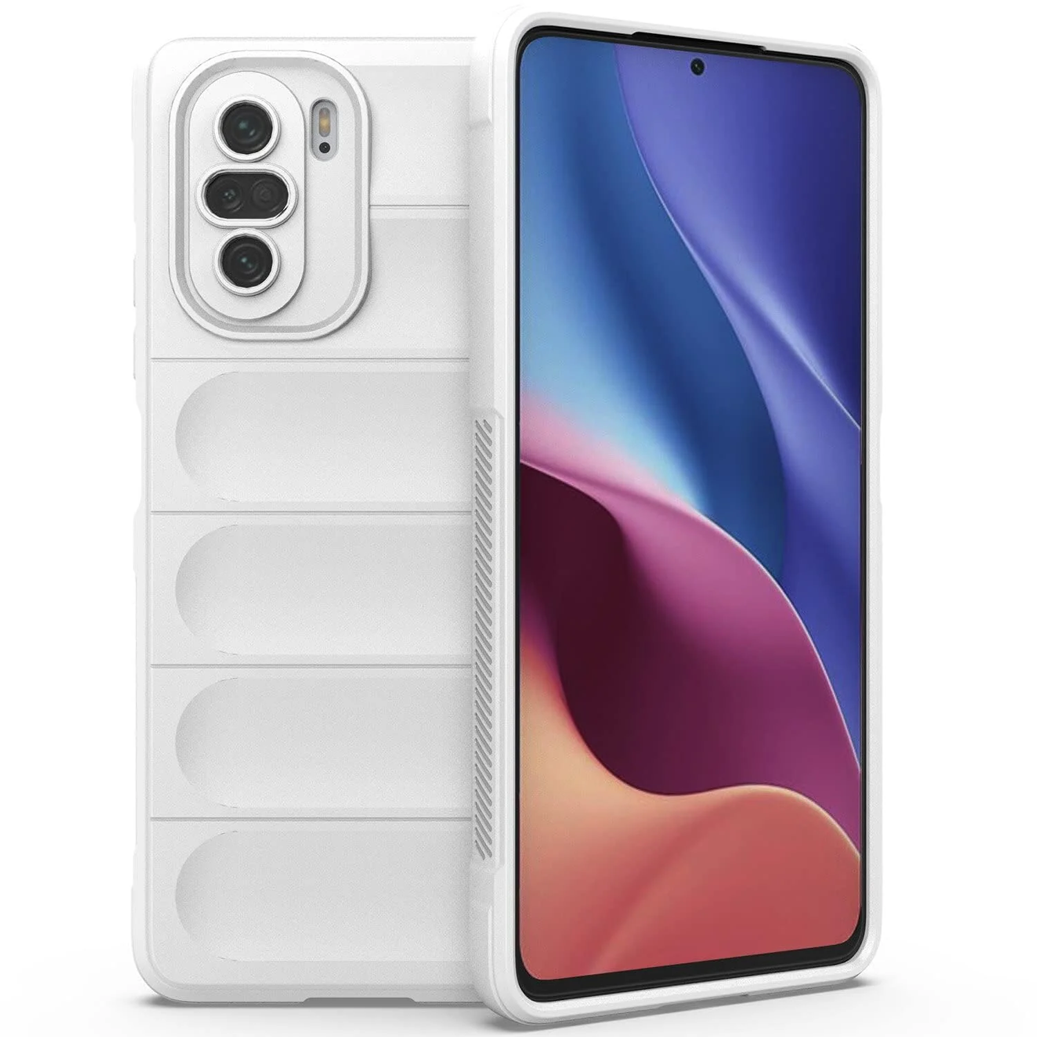 DL3 Mobilak Flexible Silicone and TPU Protective Case with Camera Protection for Xiaomi Poco F3 / RedMi K40 / K40 Pro / Mi 11i / Mi 11X - White